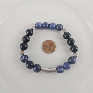 Alex and Ani Rafaelian Silver Blue Beaded Bracelet